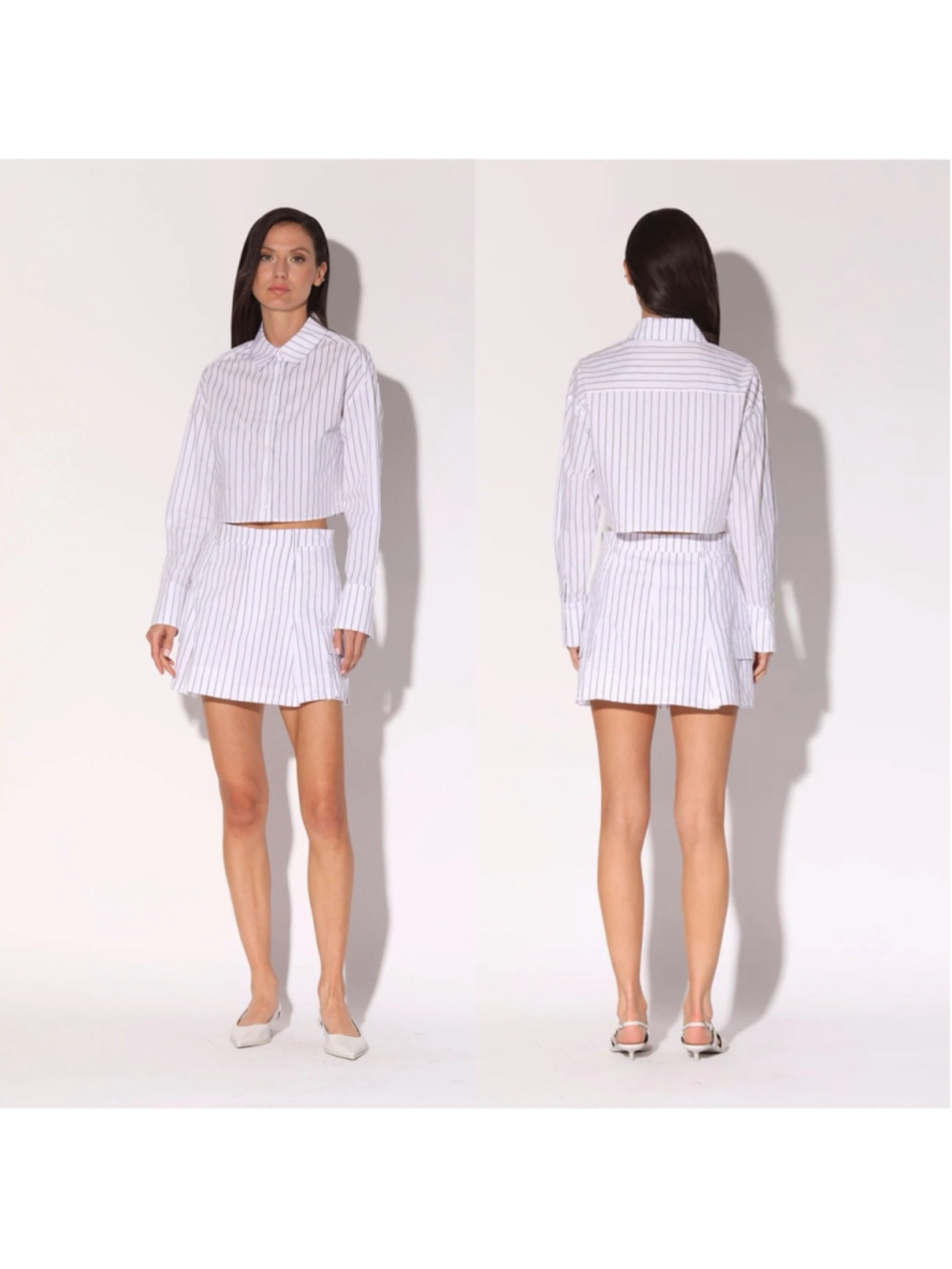 Walter Baker Thalia Mini Skirt White Black Pinstripe sz 8